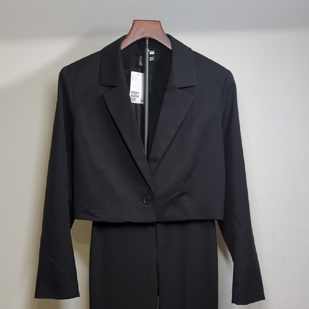 H&M Charcoal Gray Blazer Shorts Cut